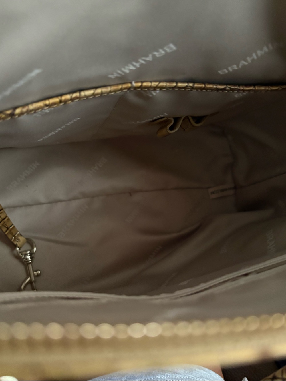 Brahmin Gold Croc-Embossed Satchel Handbag with Matching Wallet. New condition. - Picture 6 of 6